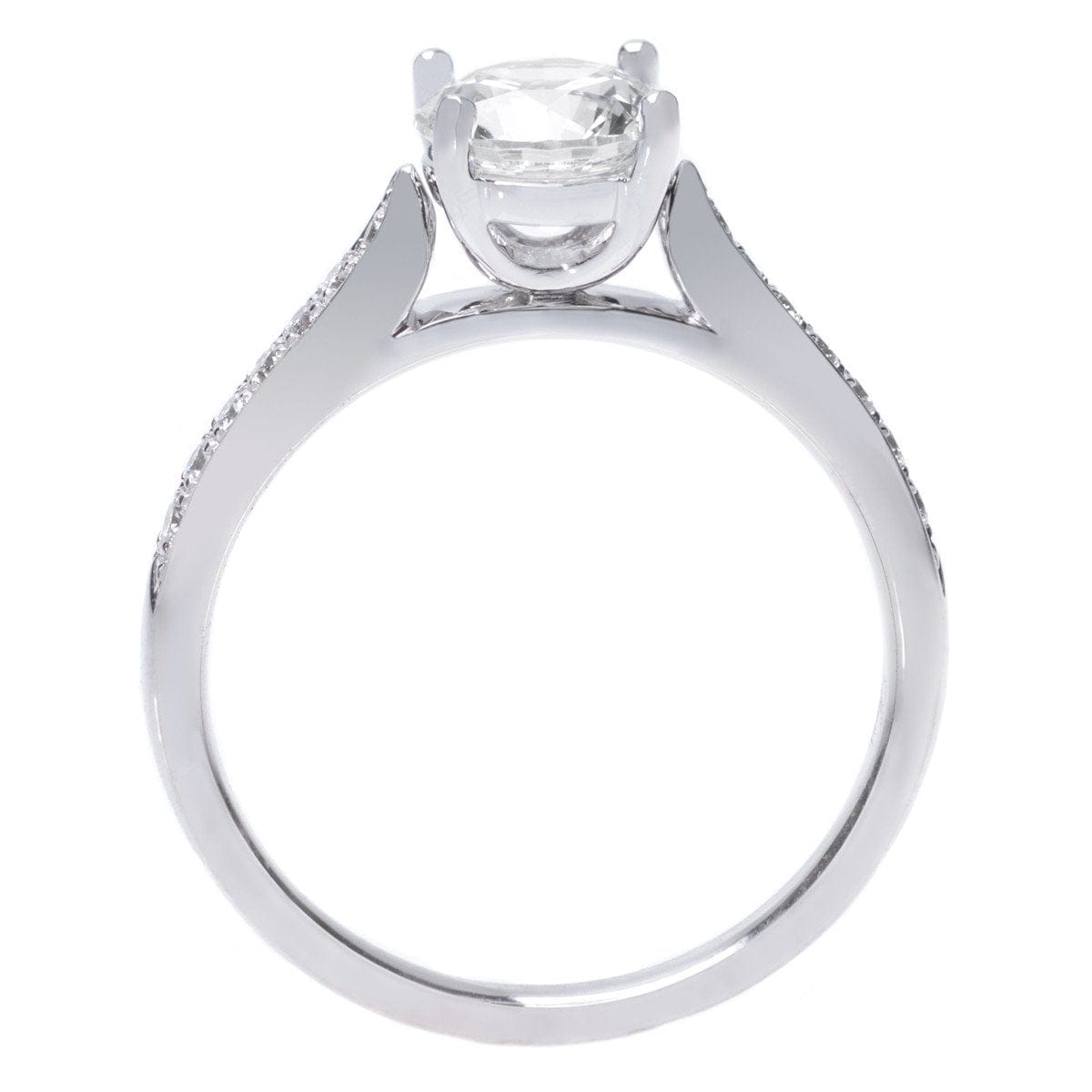Platinum Channel Set 14-Stone Engagement Ring Setting