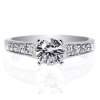 Platinum Eight-Stone Milgrain Engagement Ring Setting