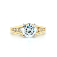 18K Yellow Gold Graduated Channel Set Engagement Ring Setting