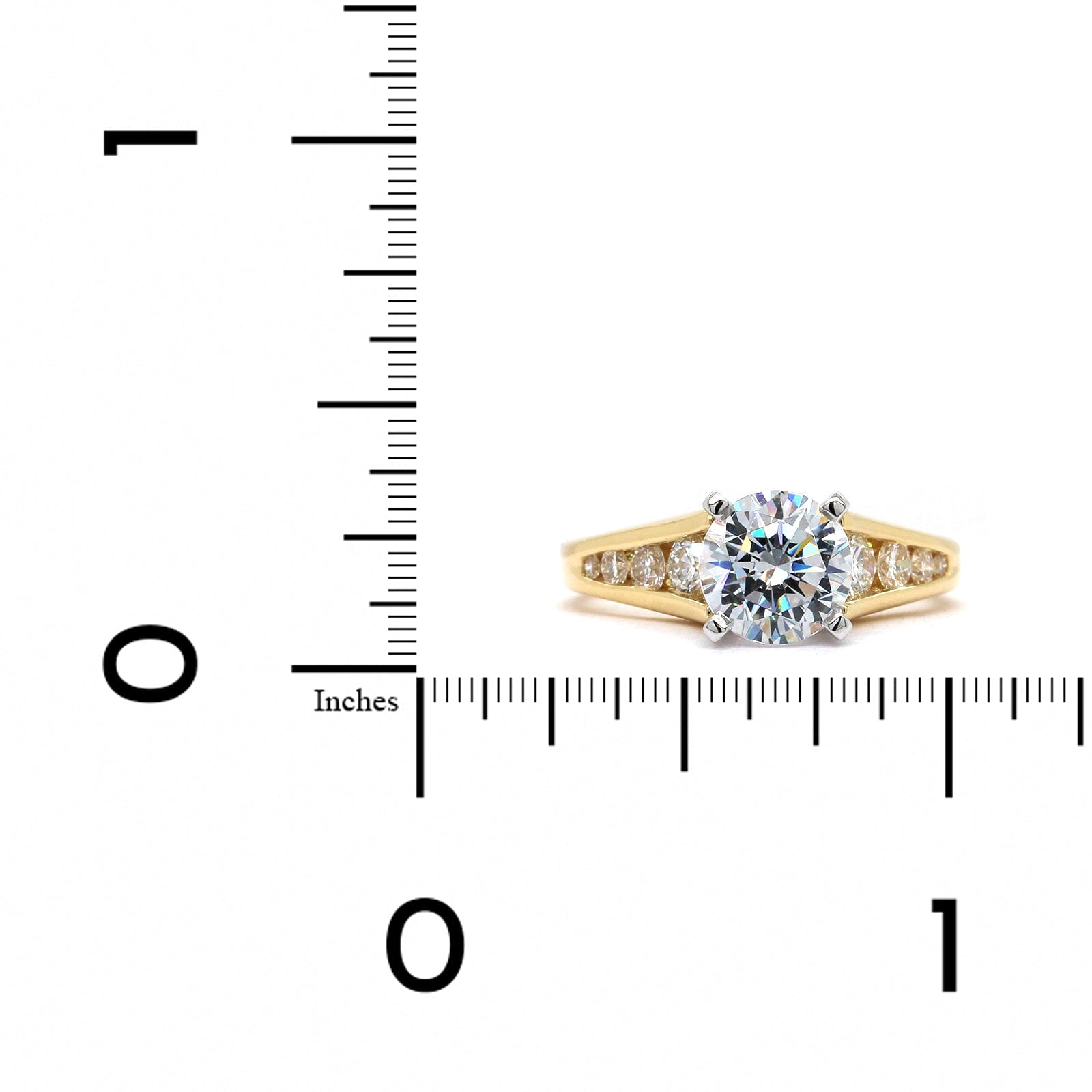 18K Yellow Gold Graduated Channel Set Engagement Ring Setting