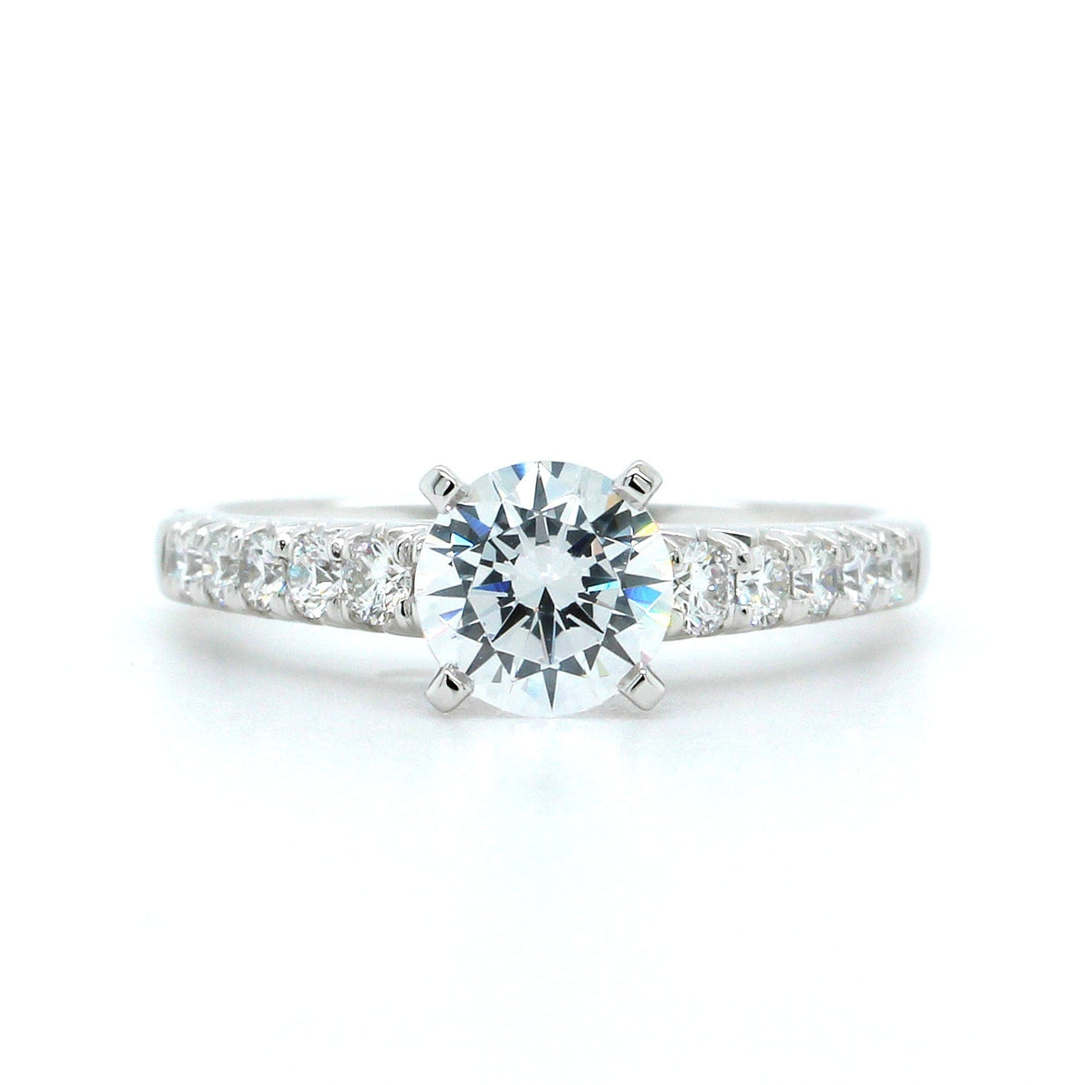 Platinum 10-Stone Engagement Ring Setting