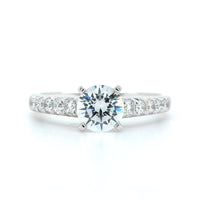 Platinum 10-Stone Engagement Ring Setting
