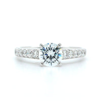 Platinum 10-Stone Engagement Ring Setting