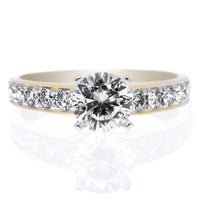 18K Yellow Gold and Platinum Channel Set Engagement Ring Setting