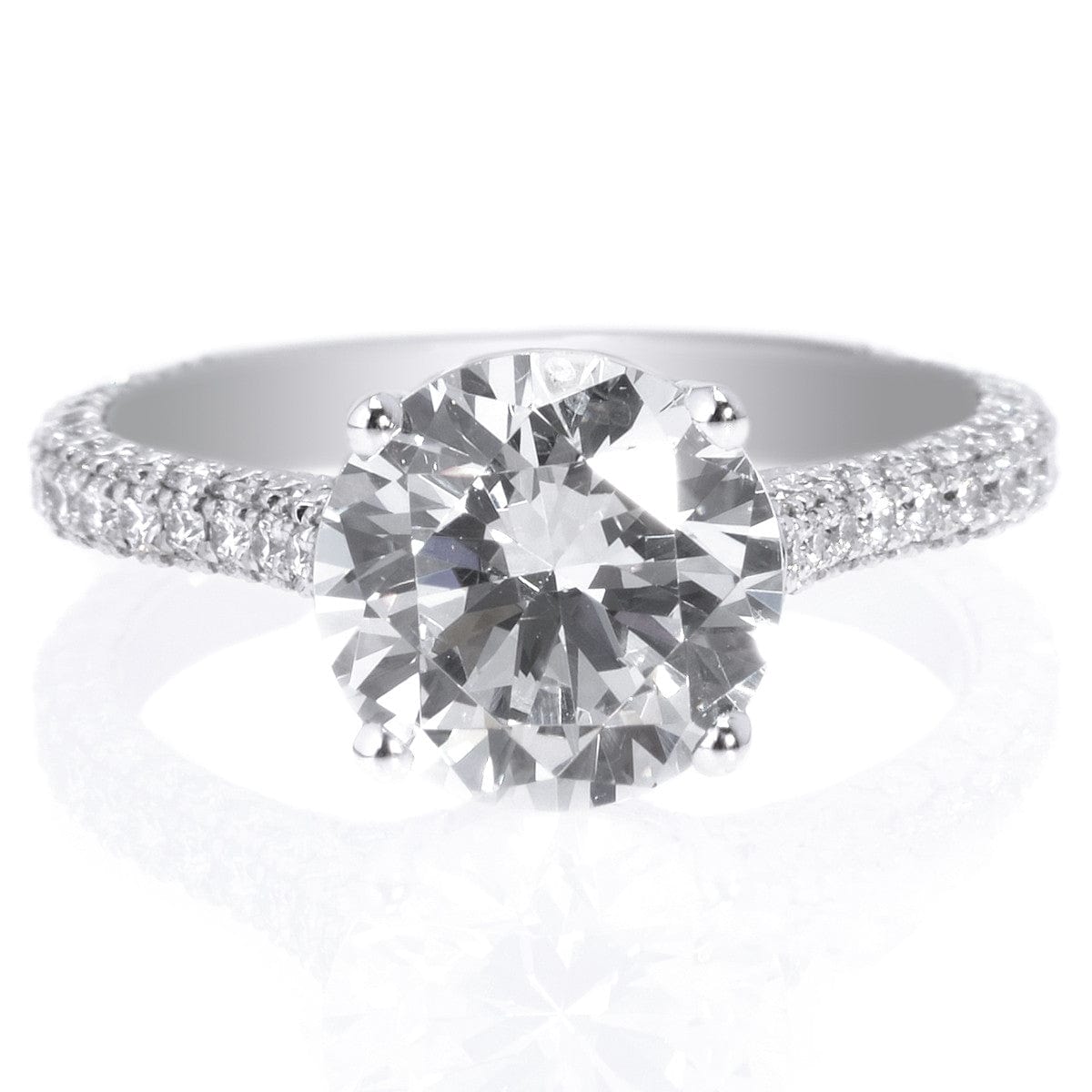 Platinum Pave Solitaire Engagement Ring Setting