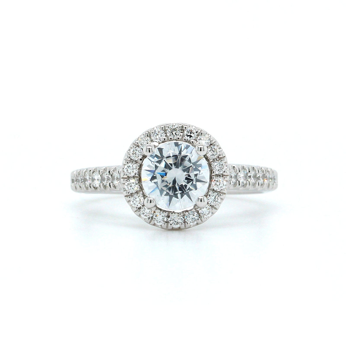 Platinum Diamond Halo Engagement Ring Setting