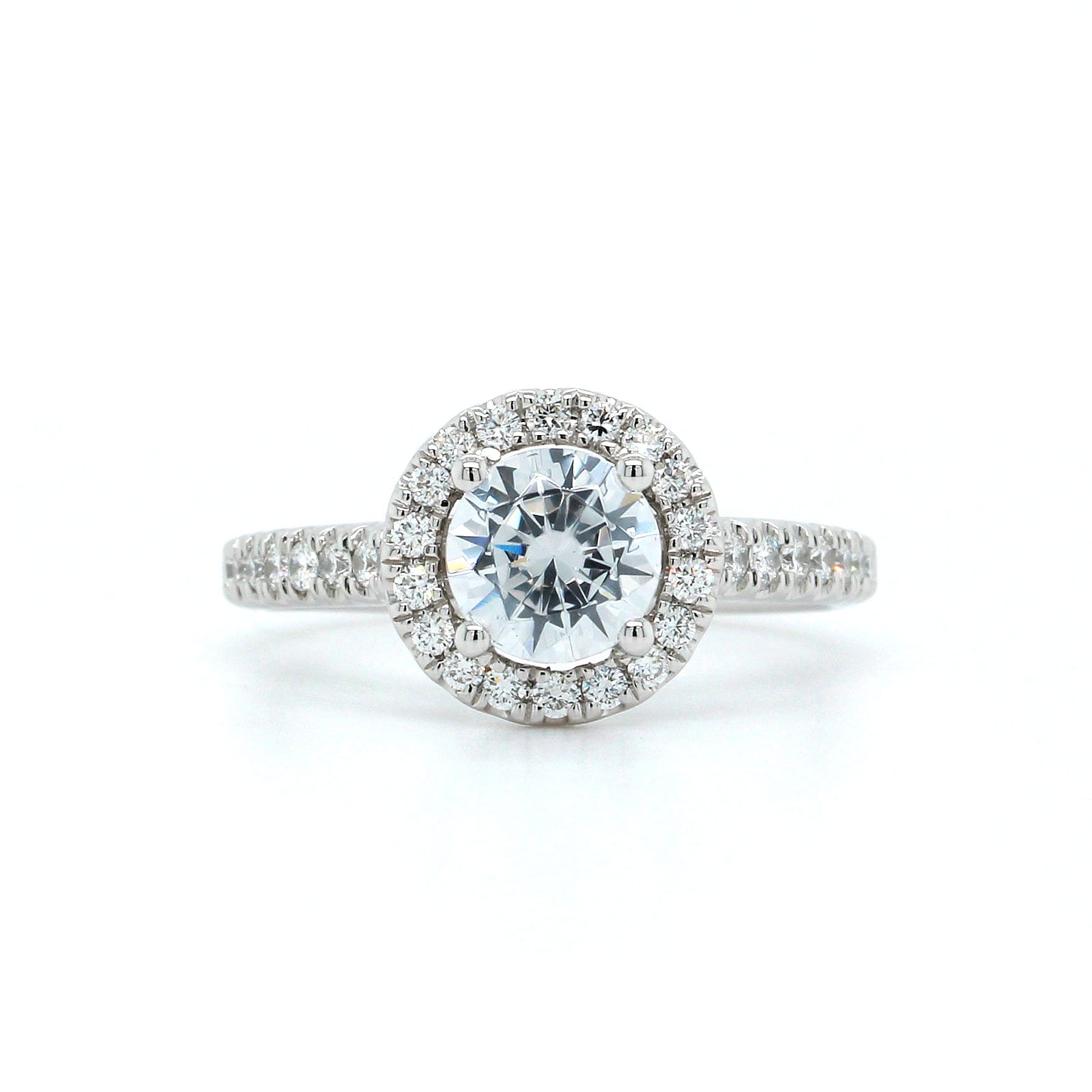 Platinum Diamond Halo Engagement Ring Setting