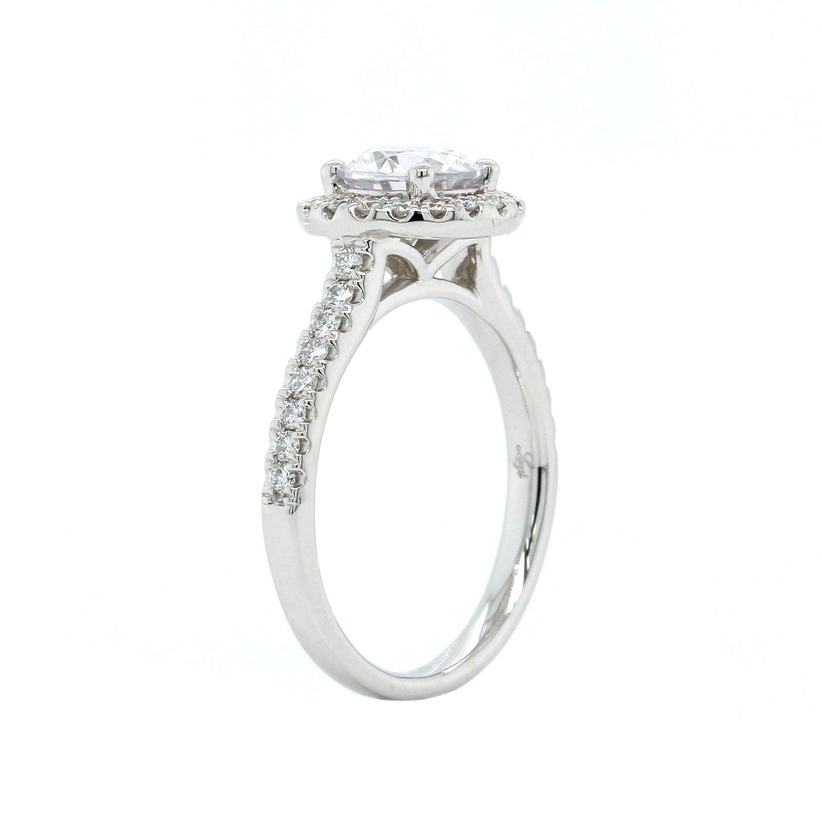 Platinum Diamond Halo Engagement Ring Setting