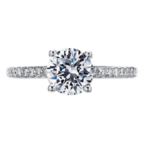 Smooth Halfway Channel Four Prong Platinum Ring