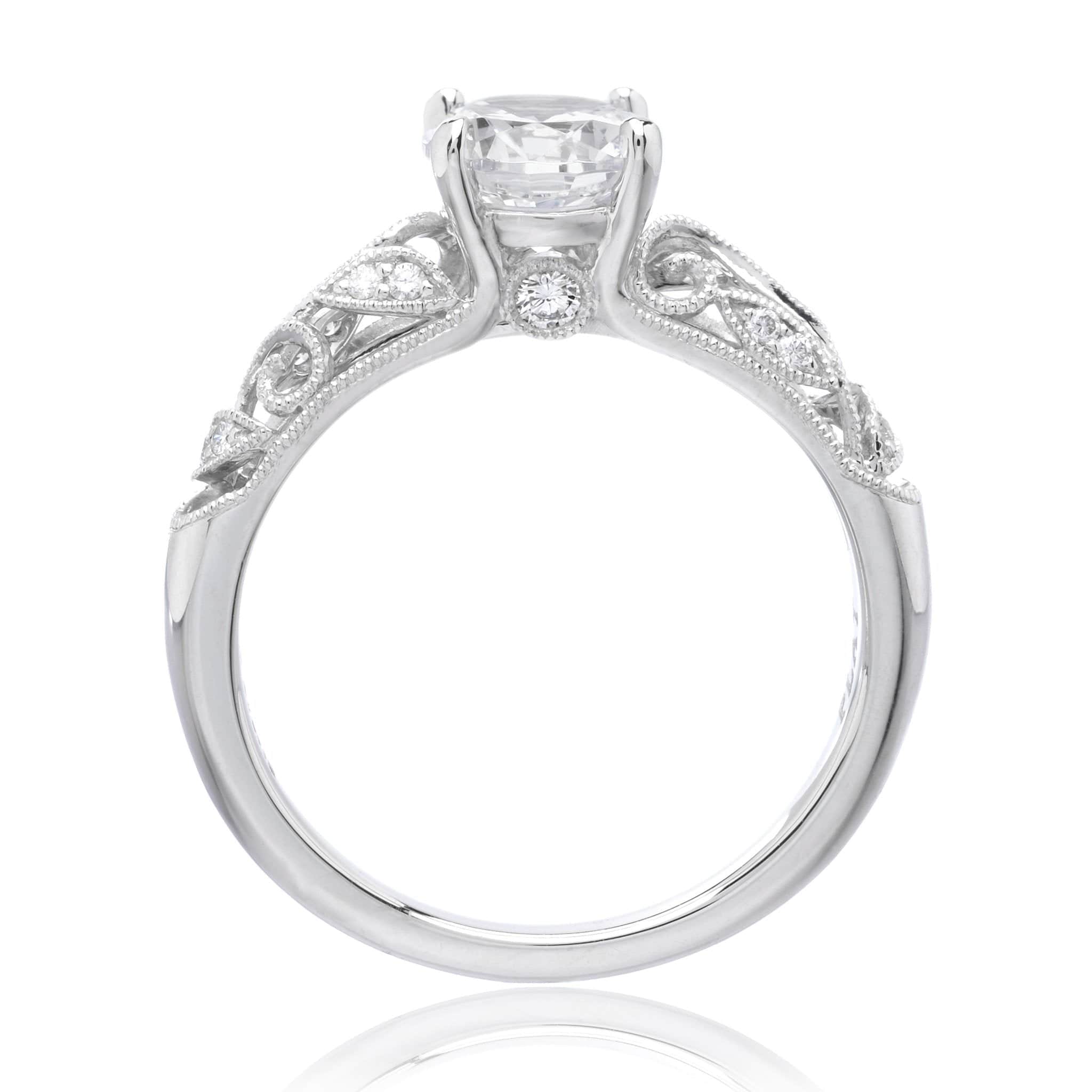 Platinum Vintage Inspired Designer Engagement Ring Setting