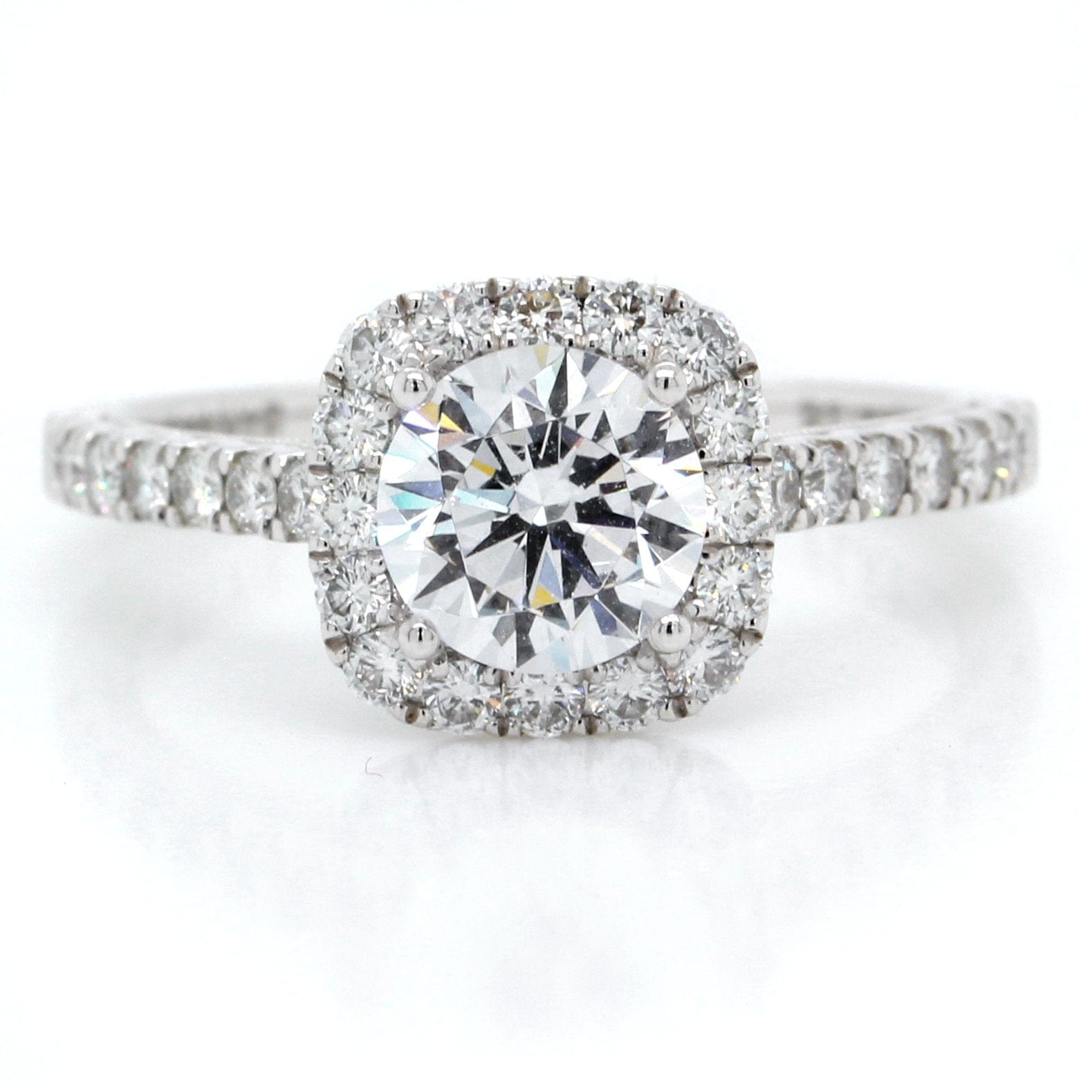 Platinum Vintage Halo Engagement Ring