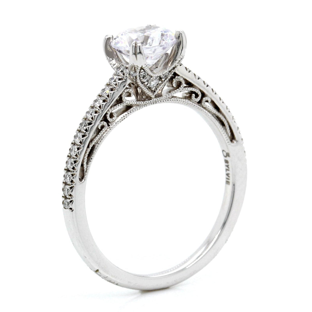 Platinum Vintage Engagement Ring Setting
