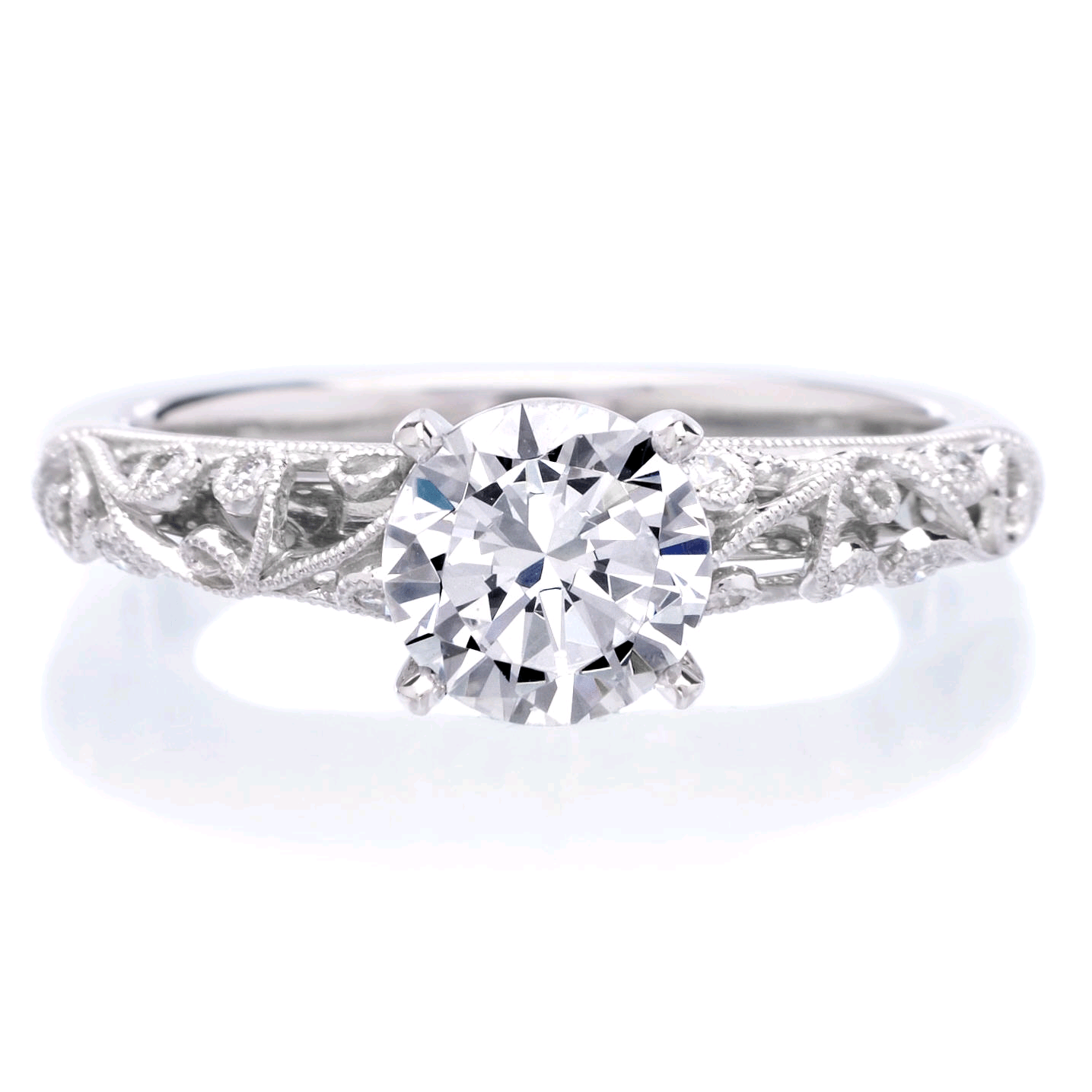 Platinum Vintage Engagement Ring Setting