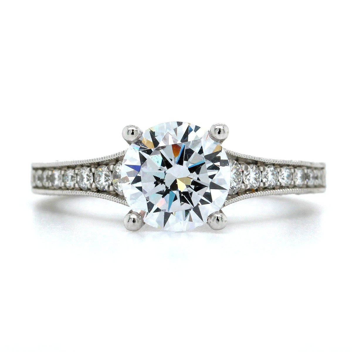 Platinum Diamond Vintage Inspired Engagement Ring Setting
