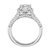 18K White Gold Classic Halo Engagement Ring Setting
