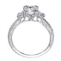 18K White Gold 3 Stone Engagement Ring Setting