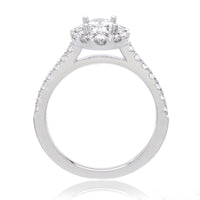 14K White Gold Classic Oval Halo Engagement Ring Setting