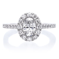 Classic Oval Halo Diamond Engagement Ring
