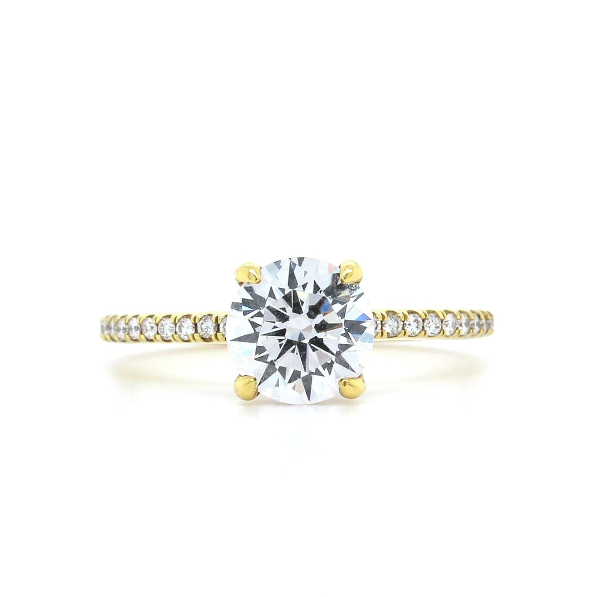 18K Yellow Gold Diamond Engagement Ring Setting