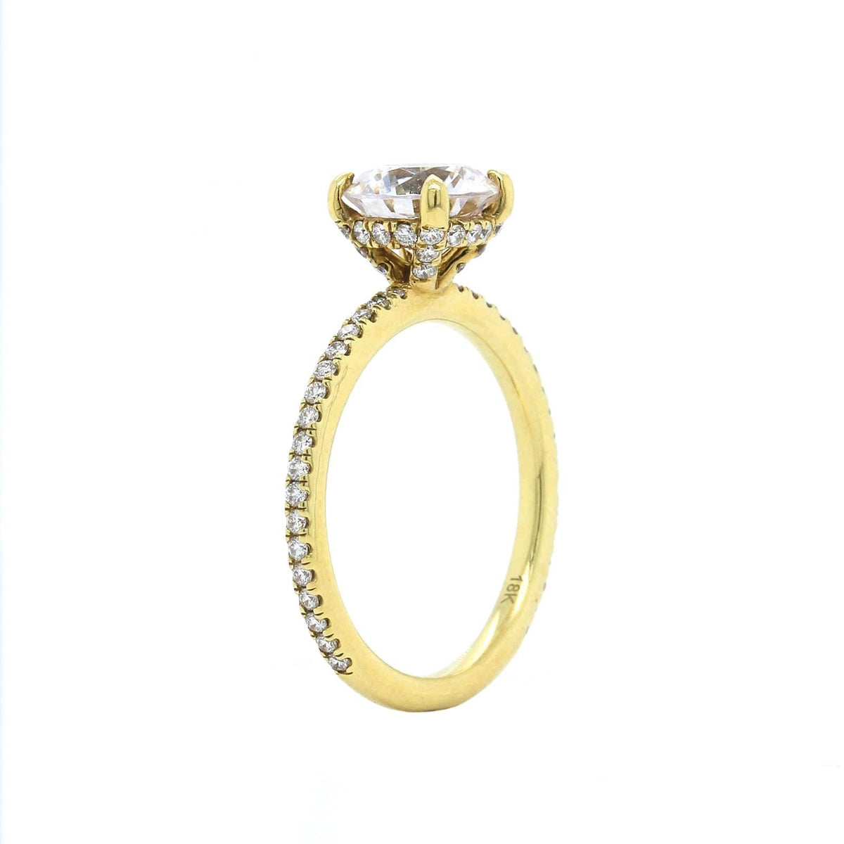 18K Yellow Gold Diamond Engagement Ring Setting