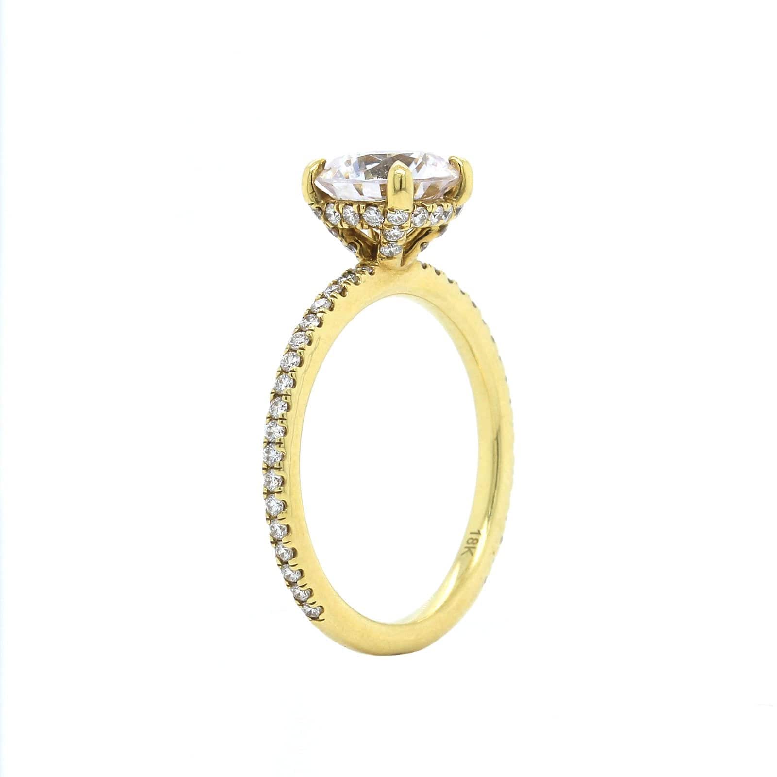 18K Yellow Gold Diamond Engagement Ring Setting