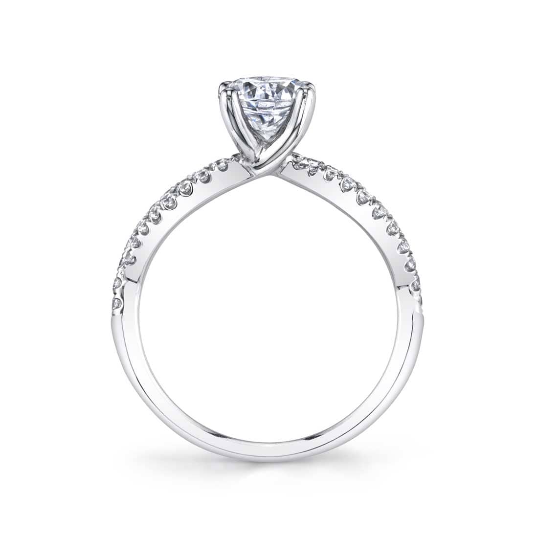 Platinum Split Shank Diamond Engagement Ring Setting