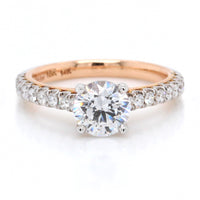 18K White and Rose Gold Brilliant Cut Engagement Ring Setting