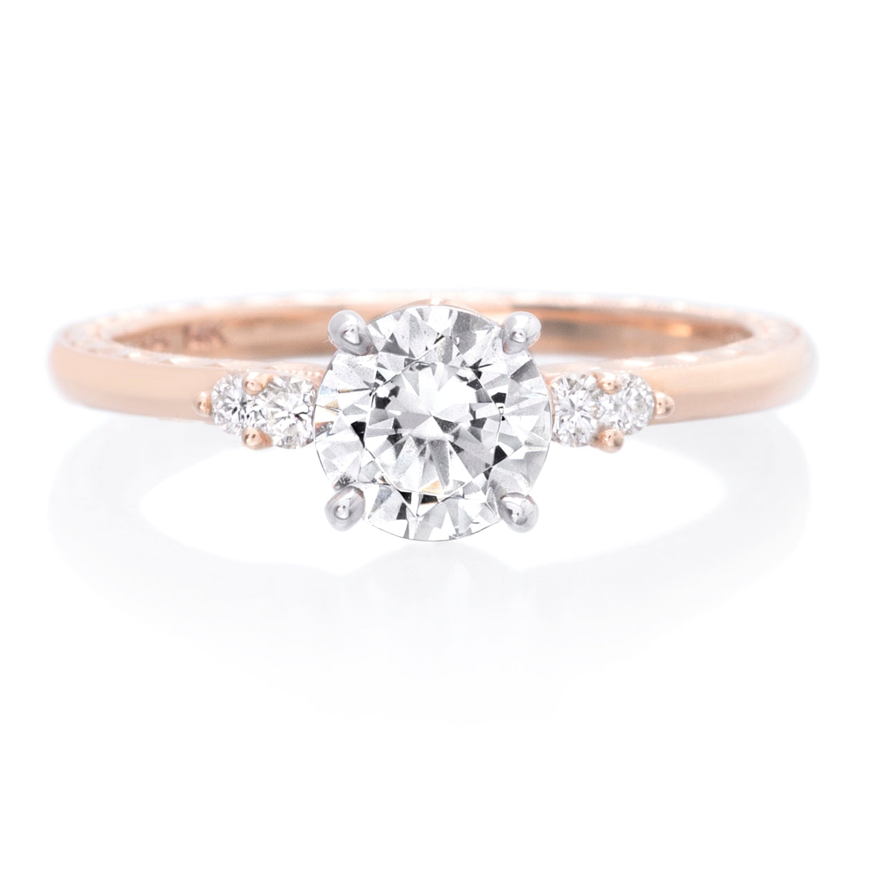 14K Rose Gold and 18K White Gold Engagement Ring Setting