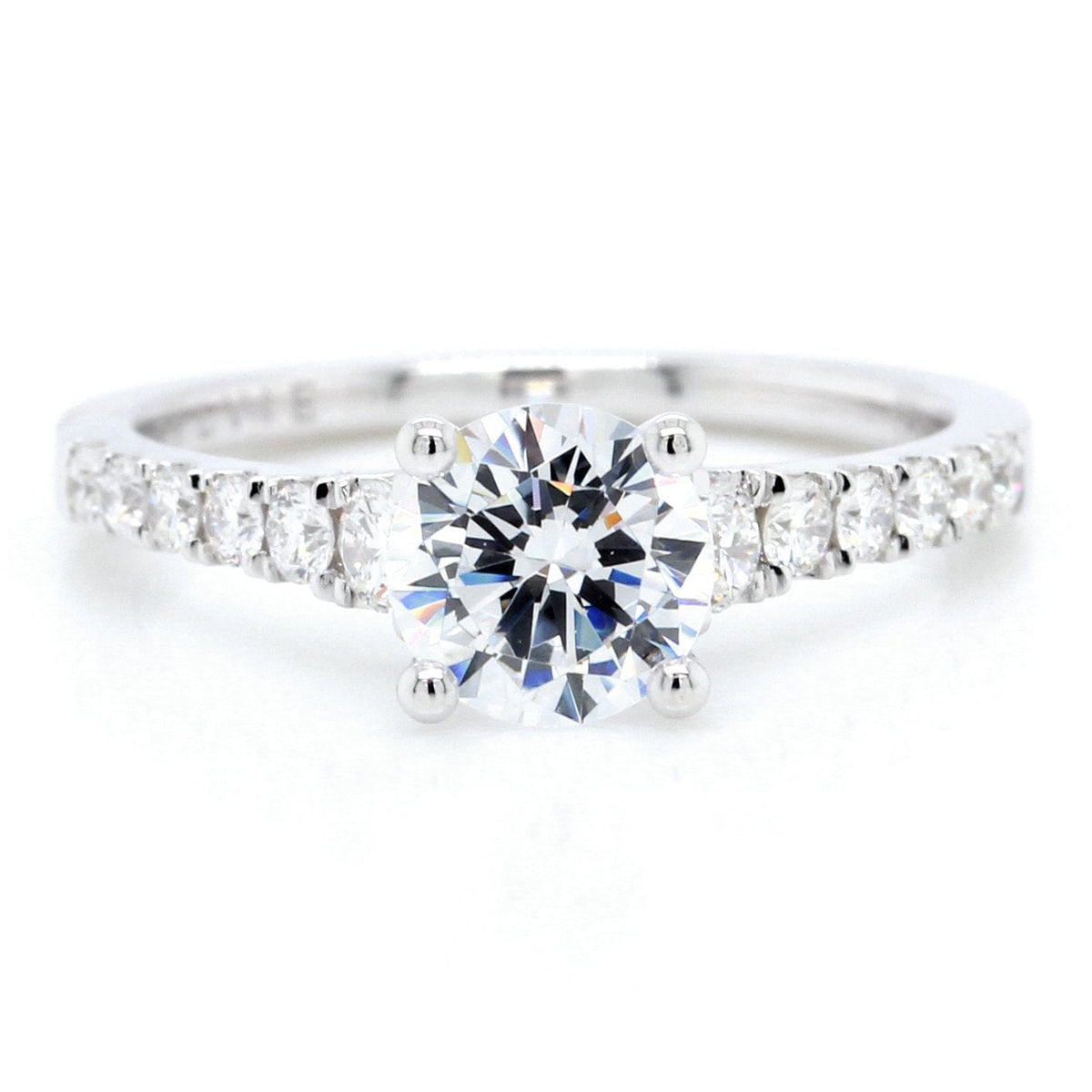 18K White Gold Pave Diamond Engagement Ring