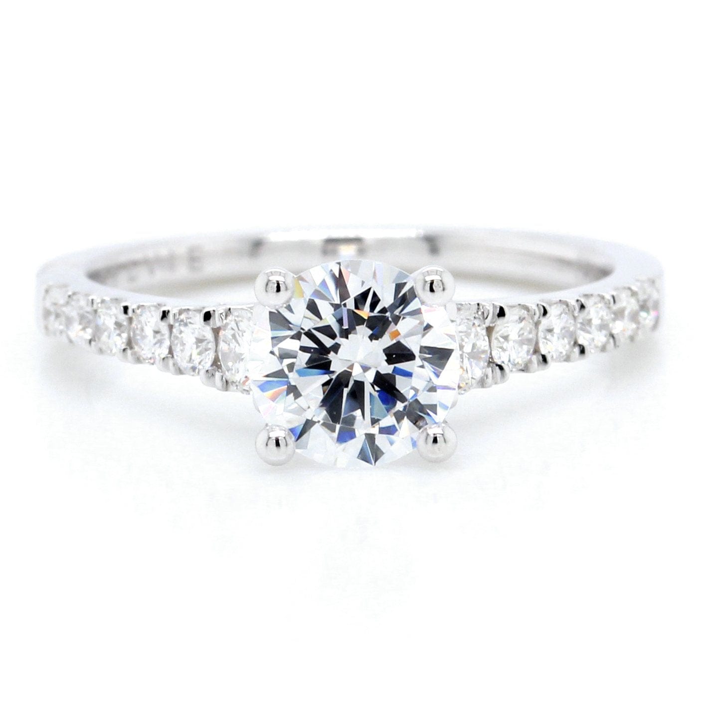 18K White Gold Pave Diamond Engagement Ring