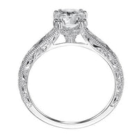 18K White Gold Vintage Milgrain Engagement Ring Setting