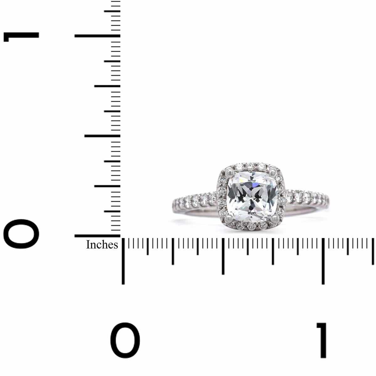 Platinum Cushion Halo Engagement Ring Setting