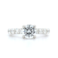 Platinum Hidden Halo Diamond Engagement Ring Setting