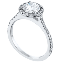 Platinum Halo Pave Engagement Ring Setting