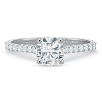 Platinum New Aire Silk Prong Half Shank Engagement Ring Setting