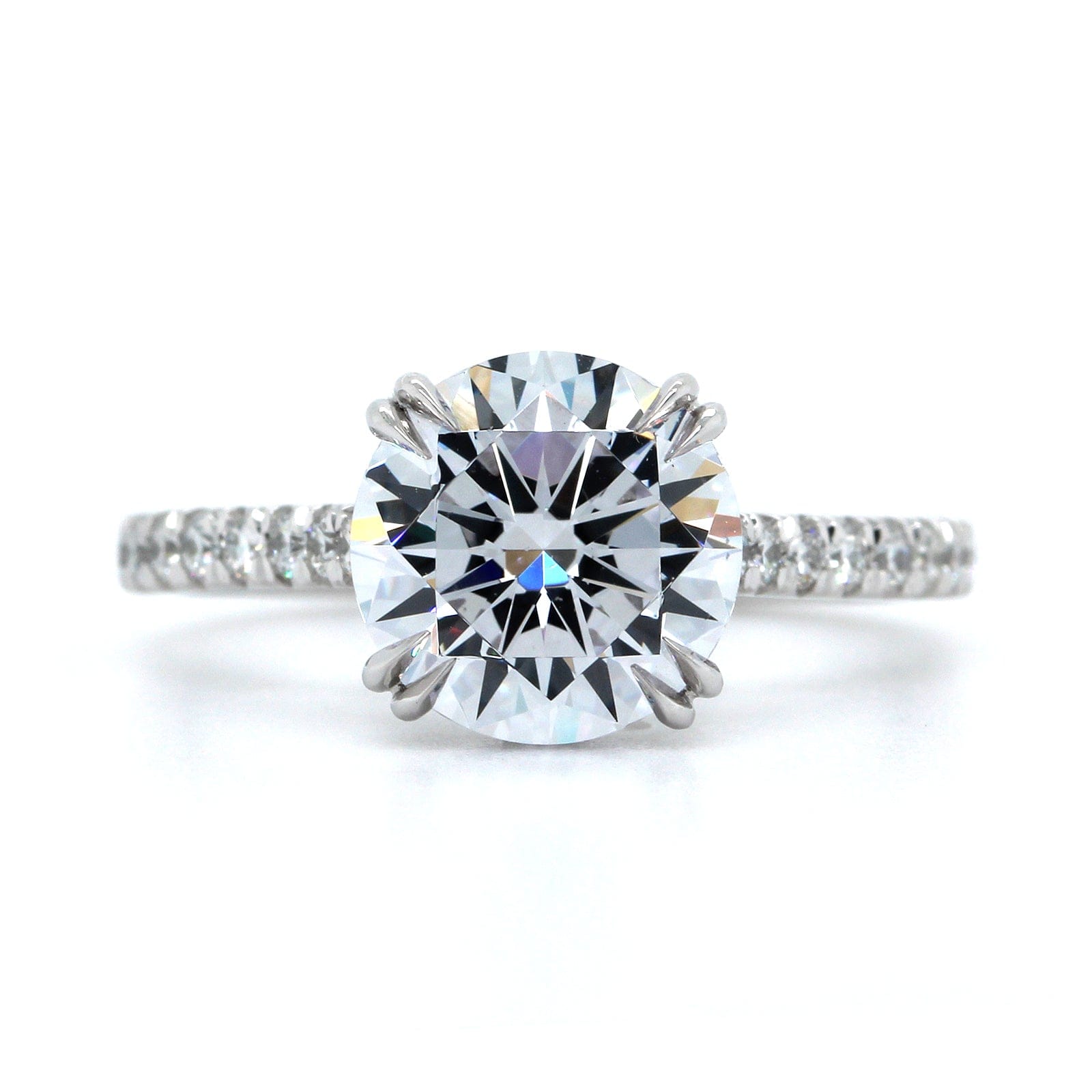 Platinum Double V Prong Diamond Engagement Ring Setting, Platinum, Long's Jewelers