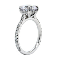 Platinum Double V Prong Diamond Engagement Ring Setting, Platinum, Long's Jewelers