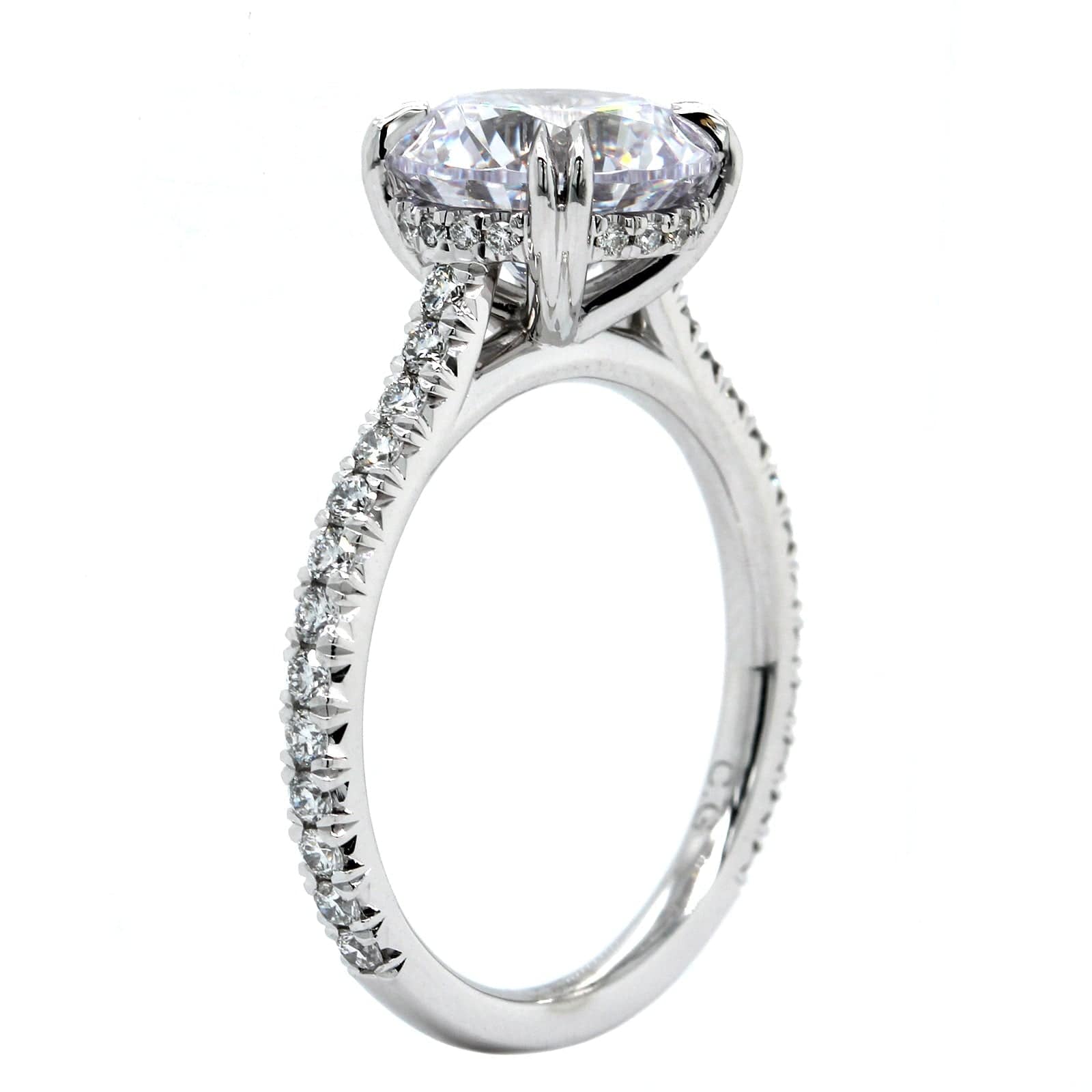 Platinum Double V Prong Diamond Engagement Ring Setting, Platinum, Long's Jewelers