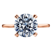 18K Rose Gold and Platinum Four Prong Diamond Engagement Ring