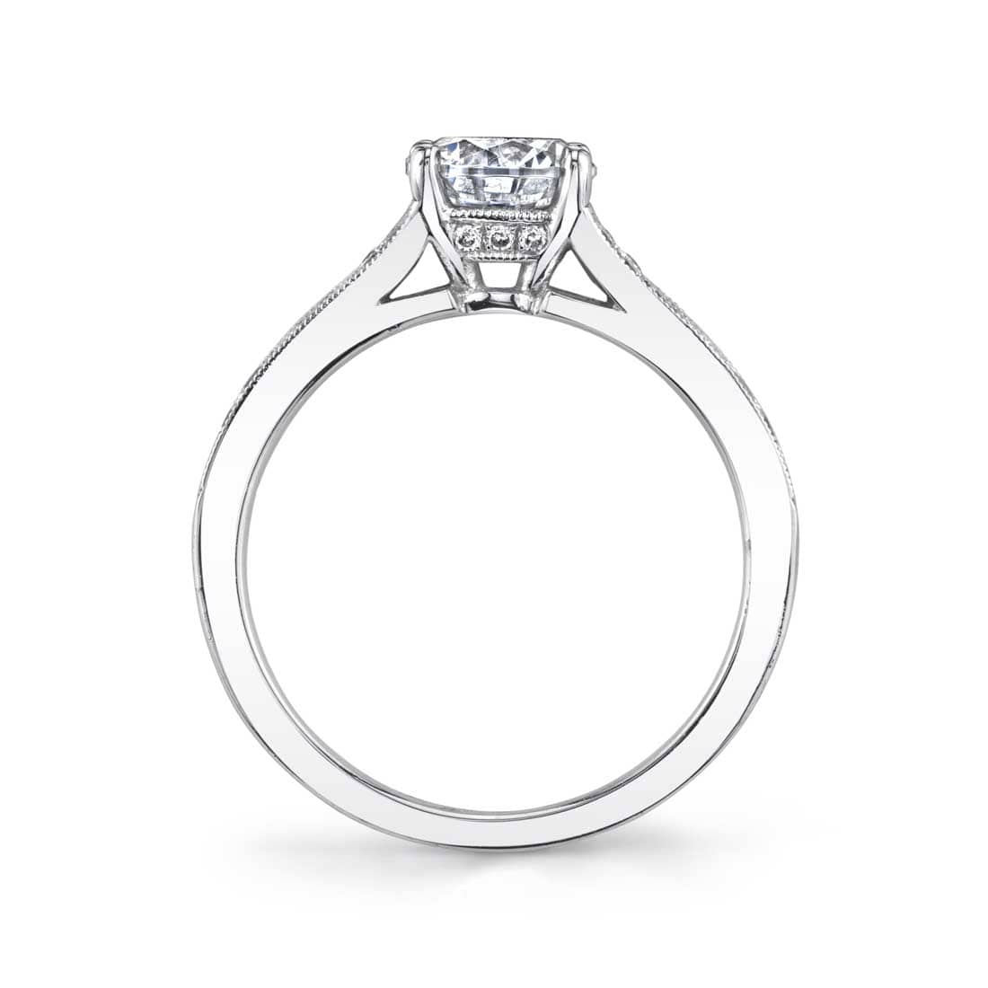 Platinum Vintage Style Engagement Ring Setting