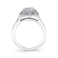 18K White Gold Vintage Style Engagement Ring Setting