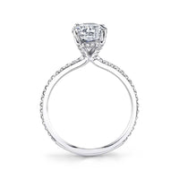 18K White Gold Oval Engagement Ring Setting