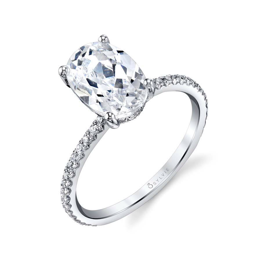 18K White Gold 4 Prong Diamond Engagement Ring Setting