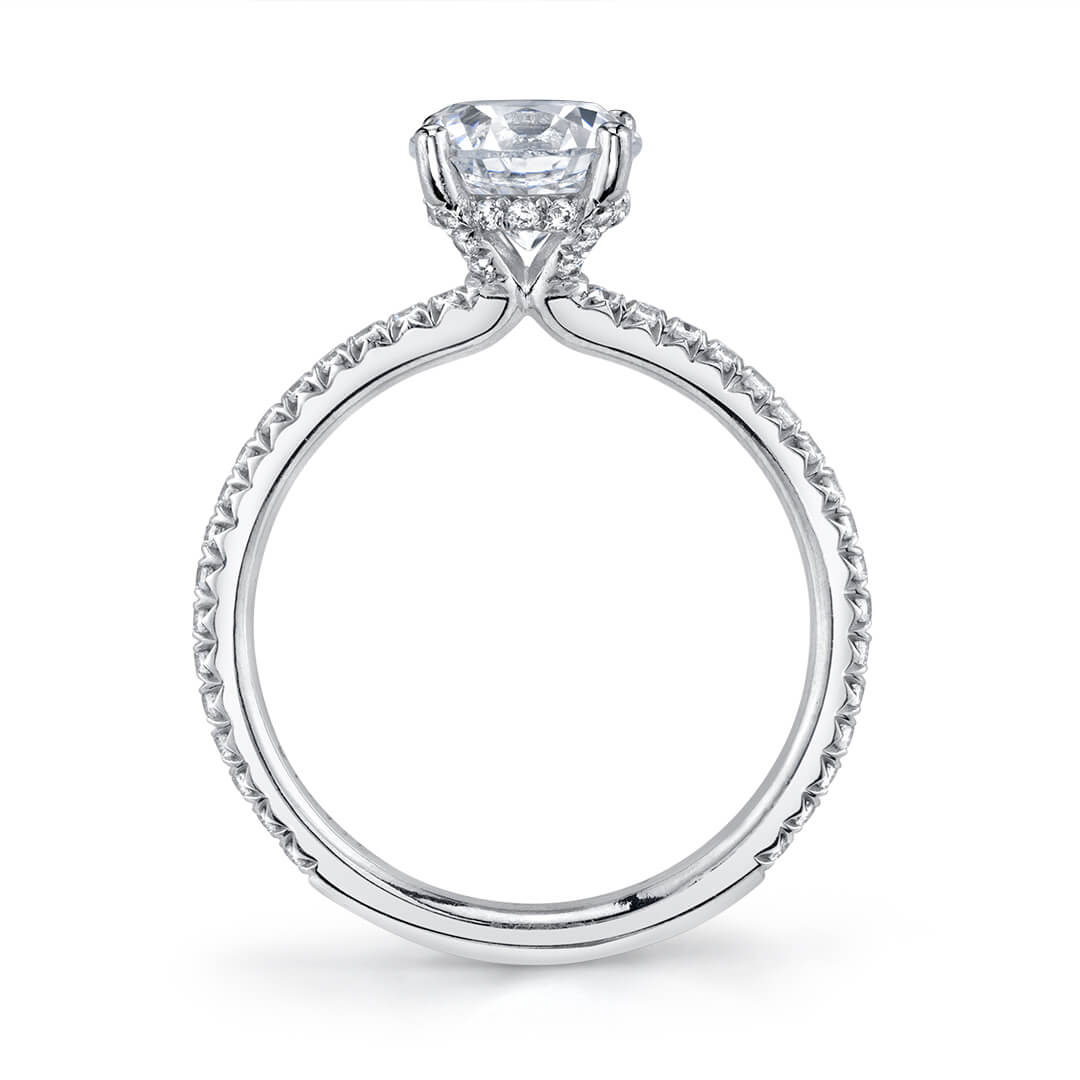 18K White Gold 4 Prong Diamond Engagement Ring Setting