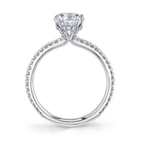 18K White Gold 4 Prong Diamond Engagement Ring Setting
