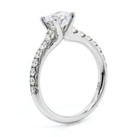 18K White Gold Graduated Shoulder Engagement Ring Setting