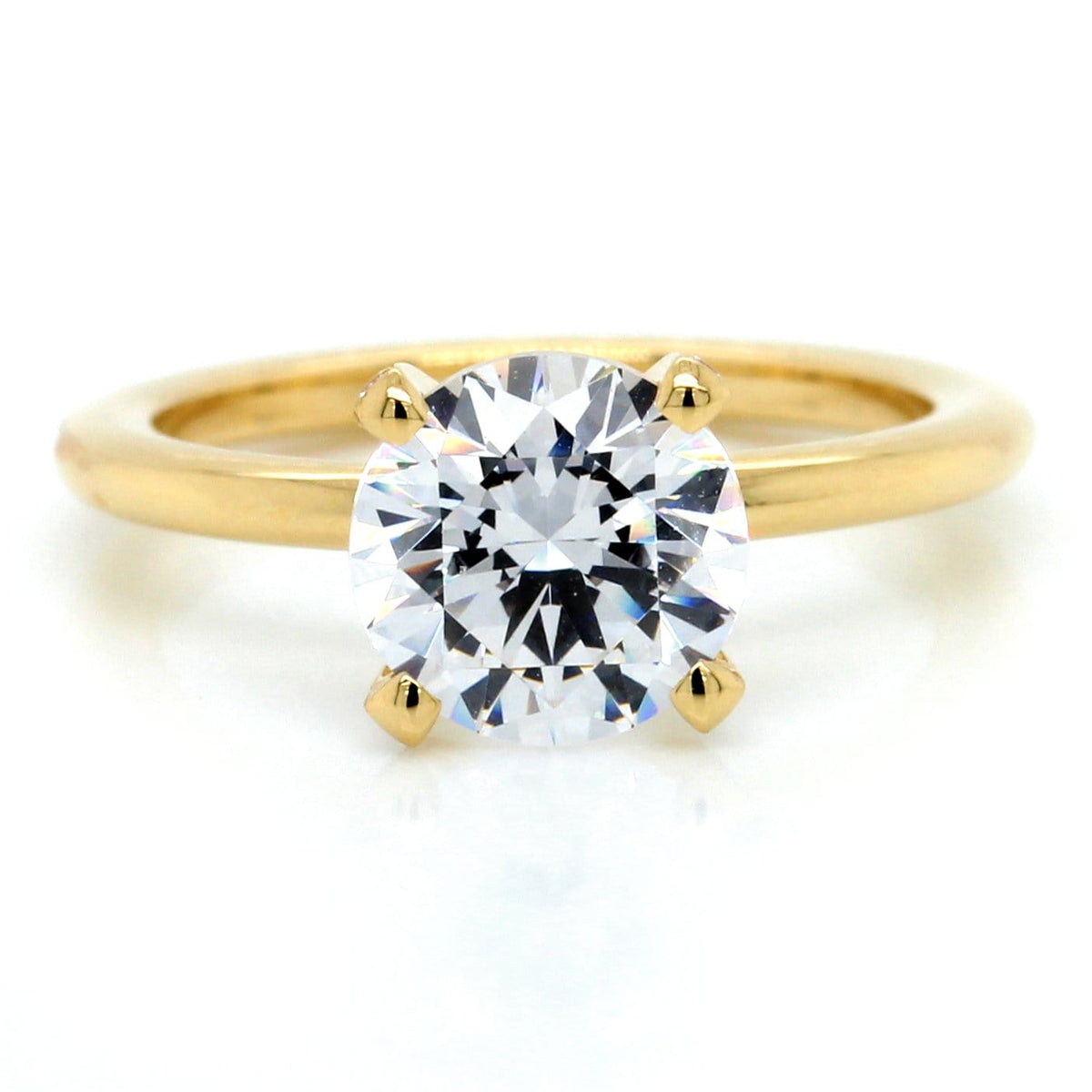 18K Yellow Gold 4-Prong Engagement Ring Setting