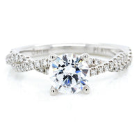 Platinum Twist Shank Engagement Ring