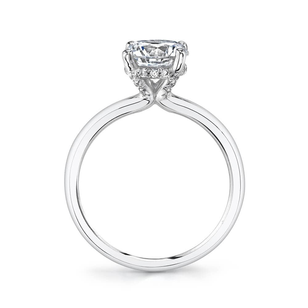 18K White Gold Solitaire Diamond Engagement Ring Setting