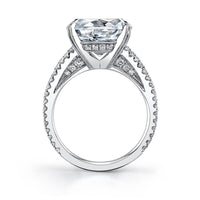18K White Gold Split Shank Diamond Engagement Ring Setting